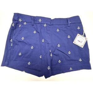 Cambridge Dry Goods Shorts Womens Size 5 Blue Embroidered Anchor Summer